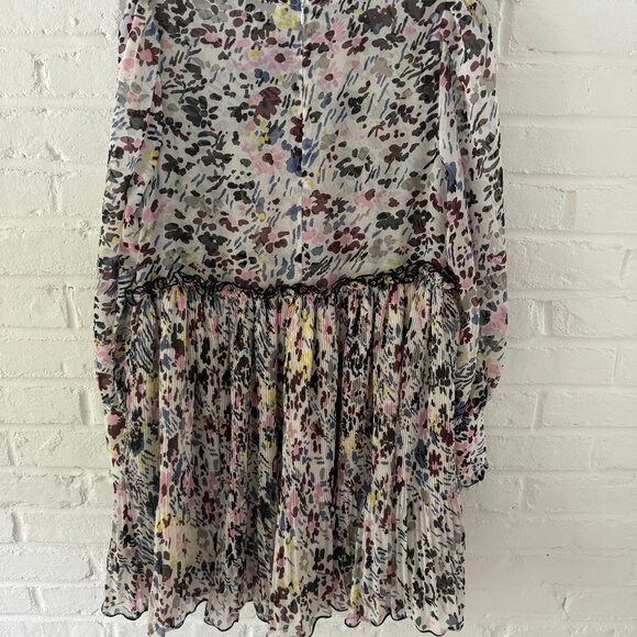 GANNI Egrite Floral Pleated Georgette Dress SMALL - Picture 2 of 5